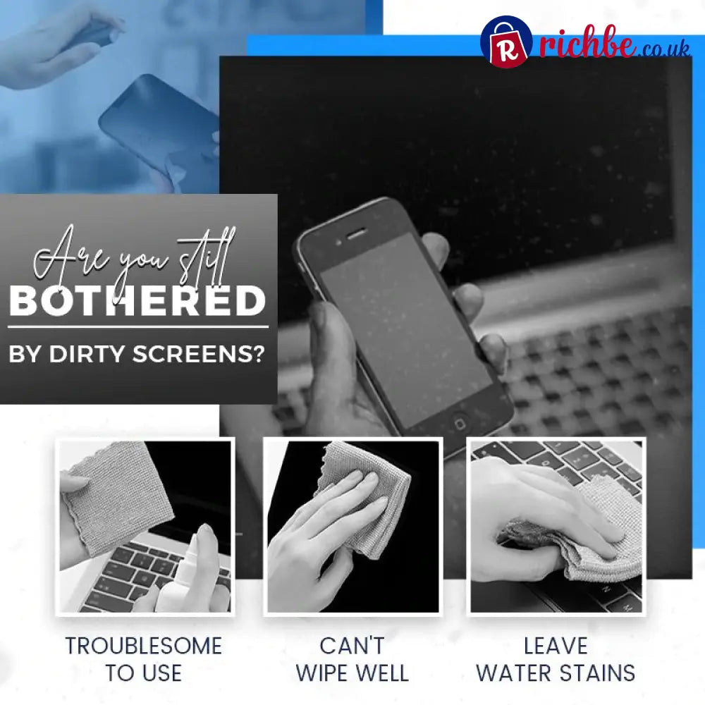 📱 LIMITED-TIME 49% OFF! ✨ 2-in-1 Screen Cleaner & Microfiber Cloth – Portable Residue-Free Gentle 🧽 - Electronics &