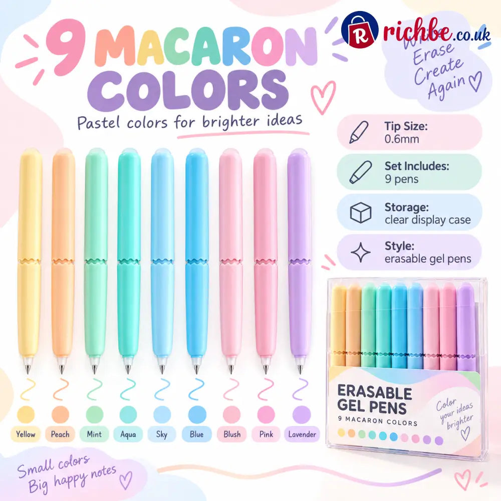 🏆 LIMITED-TIME 49% OFF! ✨9 Colors Erasable Gel Pen Set - HOT SALE