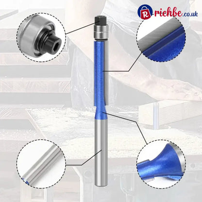 ⚙️ LIMITED-TIME 49% OFF! ✨ Biaxial Trimming Tool – Carbide Router Bit Sharp Cut Blue Nano Coating 🛠️