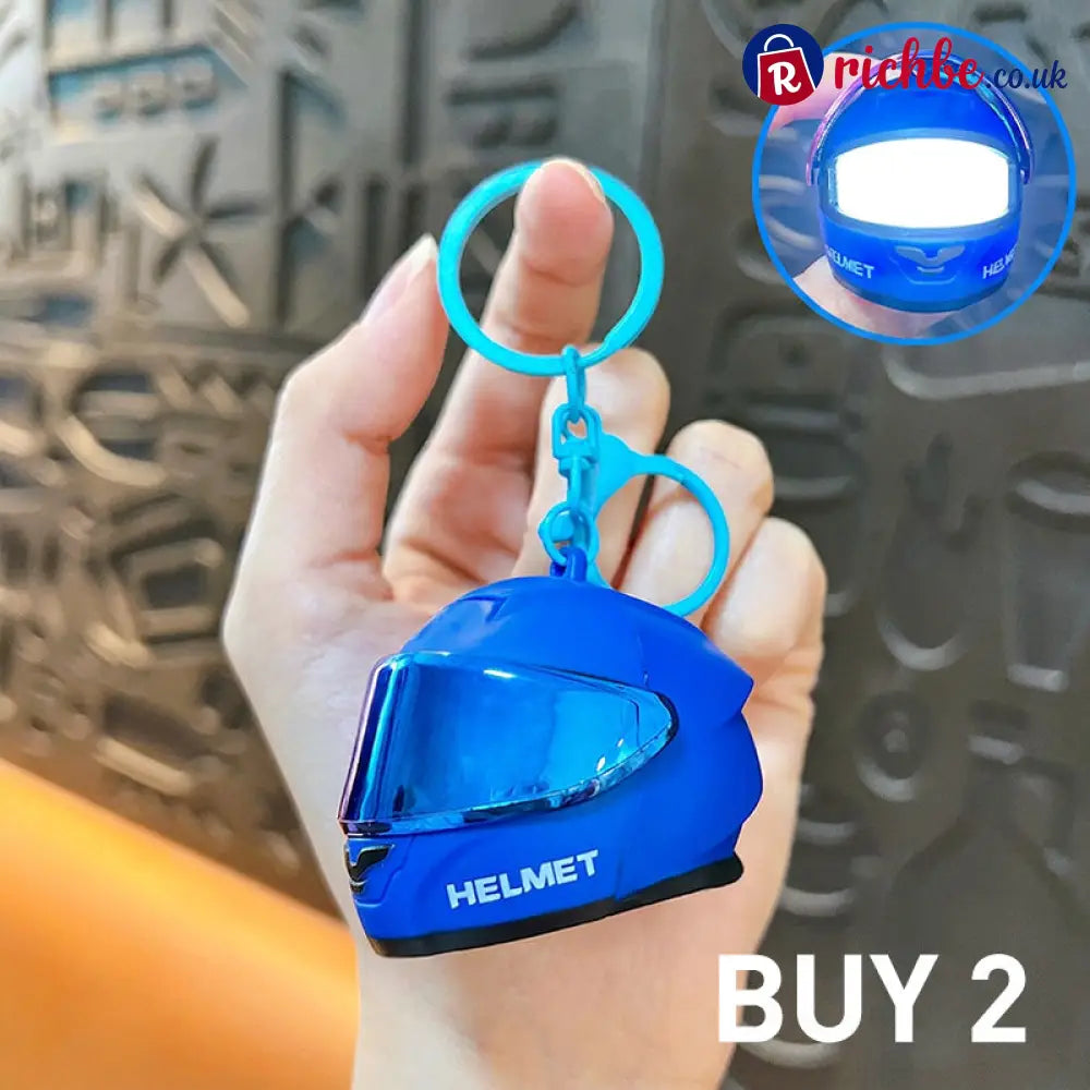 ⏳🔥LIMITED-TIME 49% OFF! ⏰Novelty Mini Motorcycle Helmet Keychain🏍️ - Blue - Hot sale