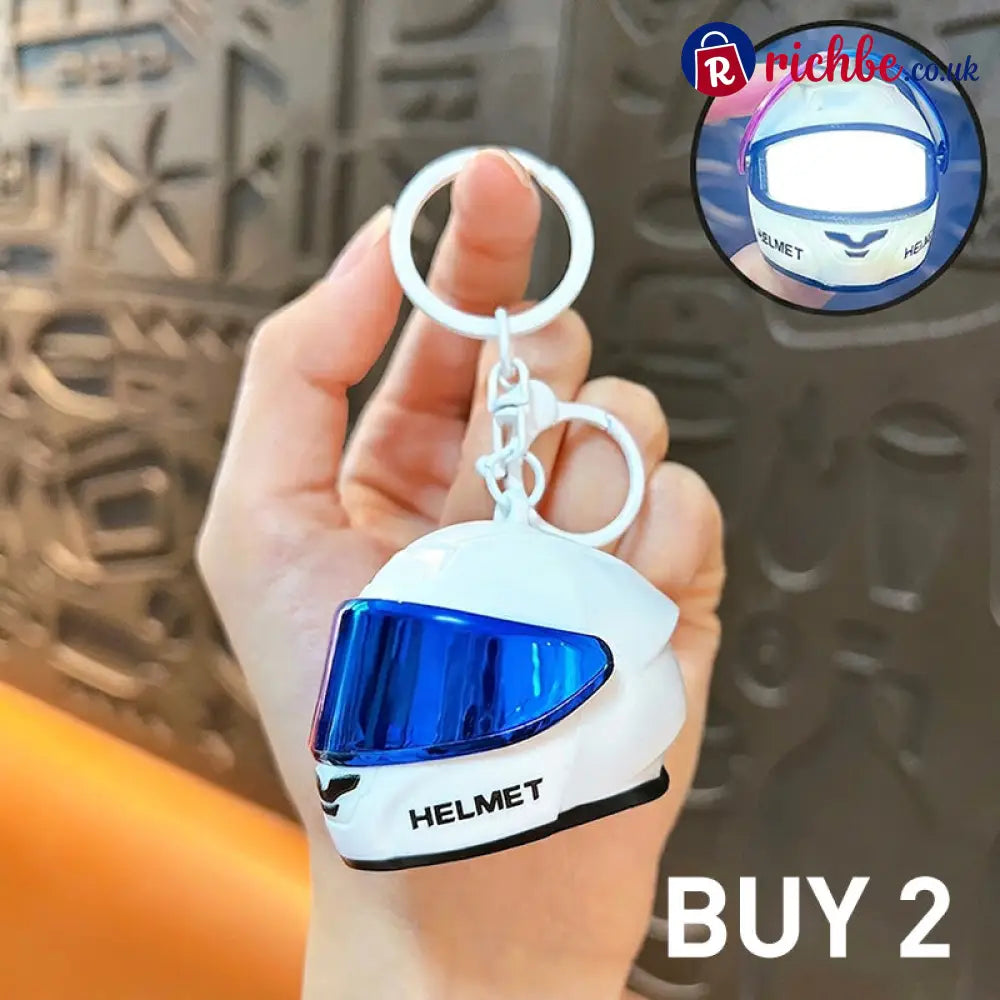 ⏳🔥LIMITED-TIME 49% OFF! ⏰Novelty Mini Motorcycle Helmet Keychain🏍️ - White - Hot sale