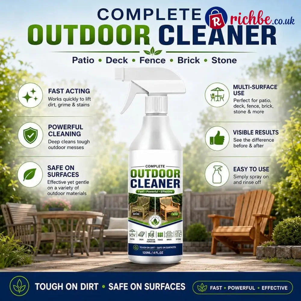 🌿 LIMITED-TIME 50% OFF! Outdoor Surface Cleaner Spray, Fast Acting Stain Remover for Patio, Wooden Furniture & Outdoor Surfaces