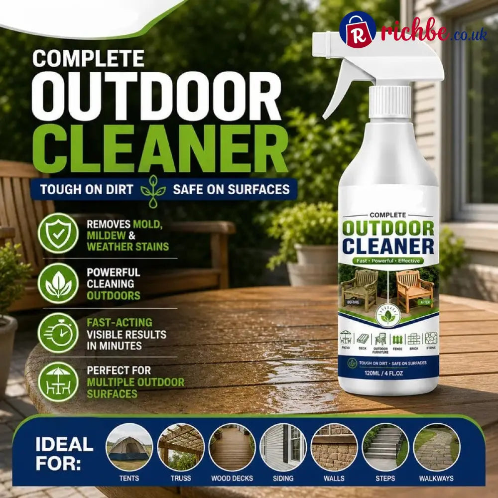 🌿 LIMITED-TIME 50% OFF! Outdoor Surface Cleaner Spray, Fast Acting Stain Remover for Patio, Wooden Furniture & Outdoor Surfaces