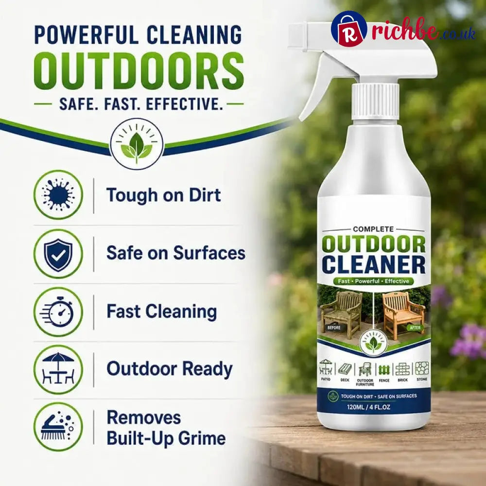 🌿 LIMITED-TIME 50% OFF! Outdoor Surface Cleaner Spray, Fast Acting Stain Remover for Patio, Wooden Furniture & Outdoor Surfaces