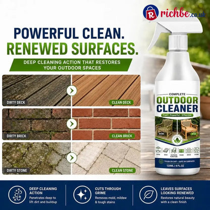 🌿 LIMITED-TIME 50% OFF! Outdoor Surface Cleaner Spray, Fast Acting Stain Remover for Patio, Wooden Furniture & Outdoor Surfaces
