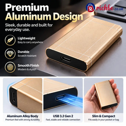 🔥 Limited-Time 49% OFF💾 Ultra Portable SSD Drive – High-Speed Storage Upgrade For Photos Videos & Files