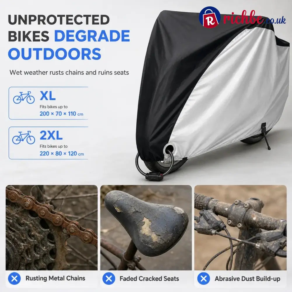 ⏳🔥limited-time 49% Off! ⏰waterproof And Dustproof 190t Bicycle Cover For Outdoor Bike Protection🚴