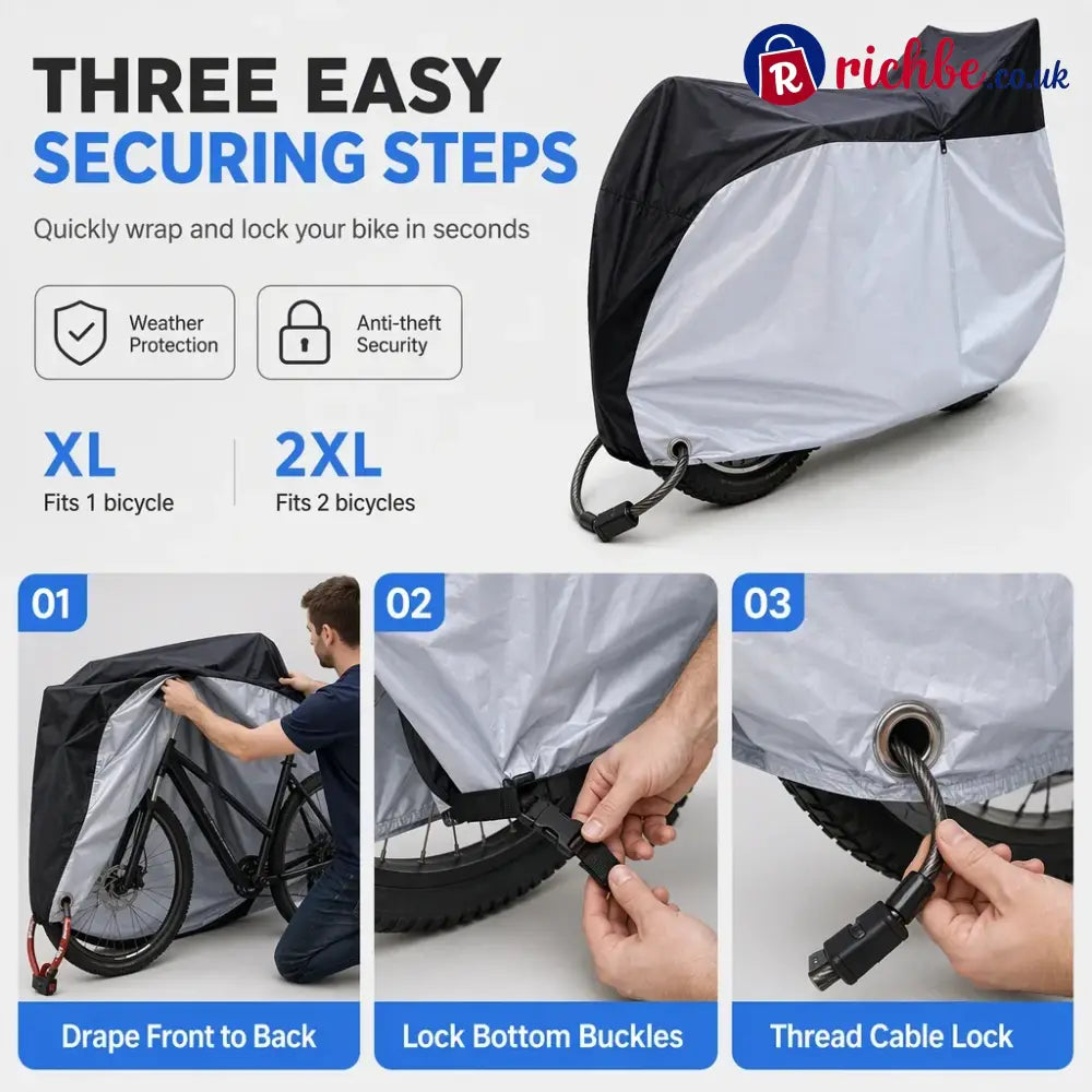 ⏳🔥limited-time 49% Off! ⏰waterproof And Dustproof 190t Bicycle Cover For Outdoor Bike Protection🚴