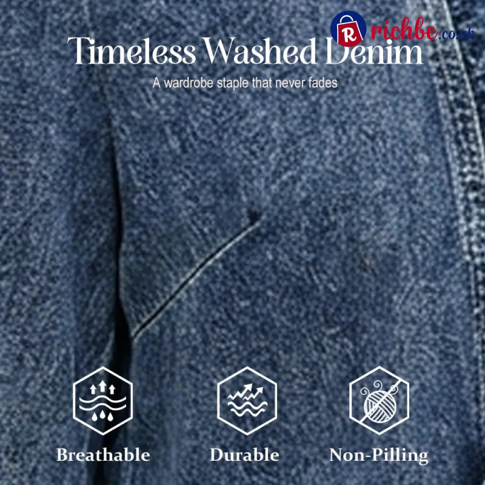 🧥 LIMITED-TIME 49% OFF! ✨ Women’s Denim Jacket – Open-Front Ruffle Trim Lightweight Classic Wash ✨ - Clothing &