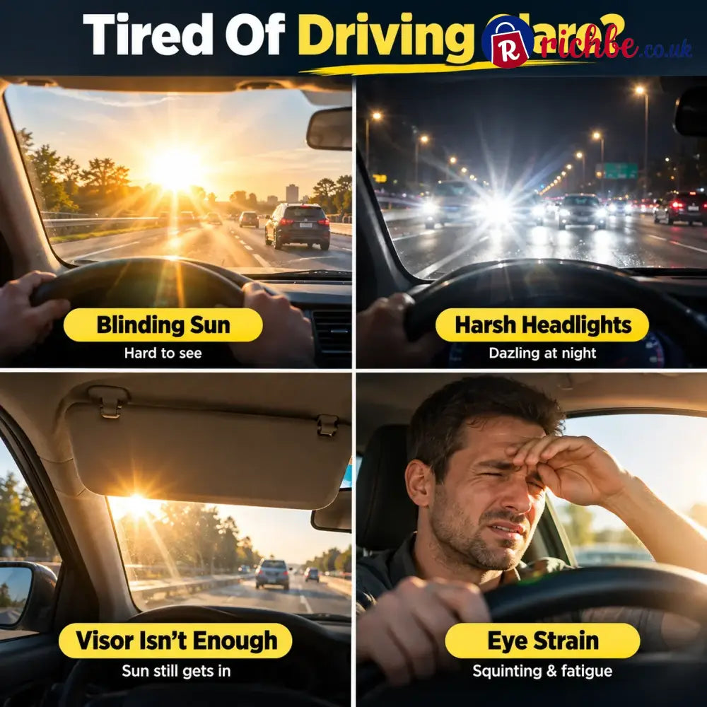🔥 Limited-Time 50% OFF, 2-in-1 Day & Night Anti-Glare Car Visor - 32*14cm