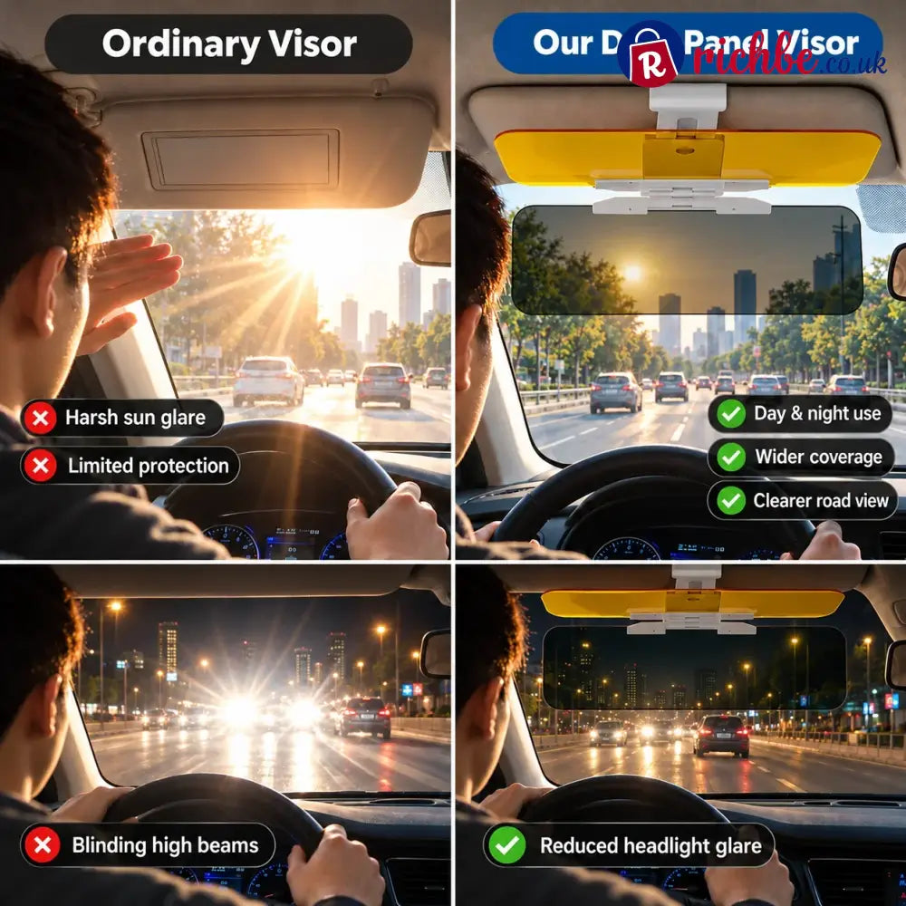 🔥 Limited-Time 50% OFF, 2-in-1 Day & Night Anti-Glare Car Visor - 32*14cm