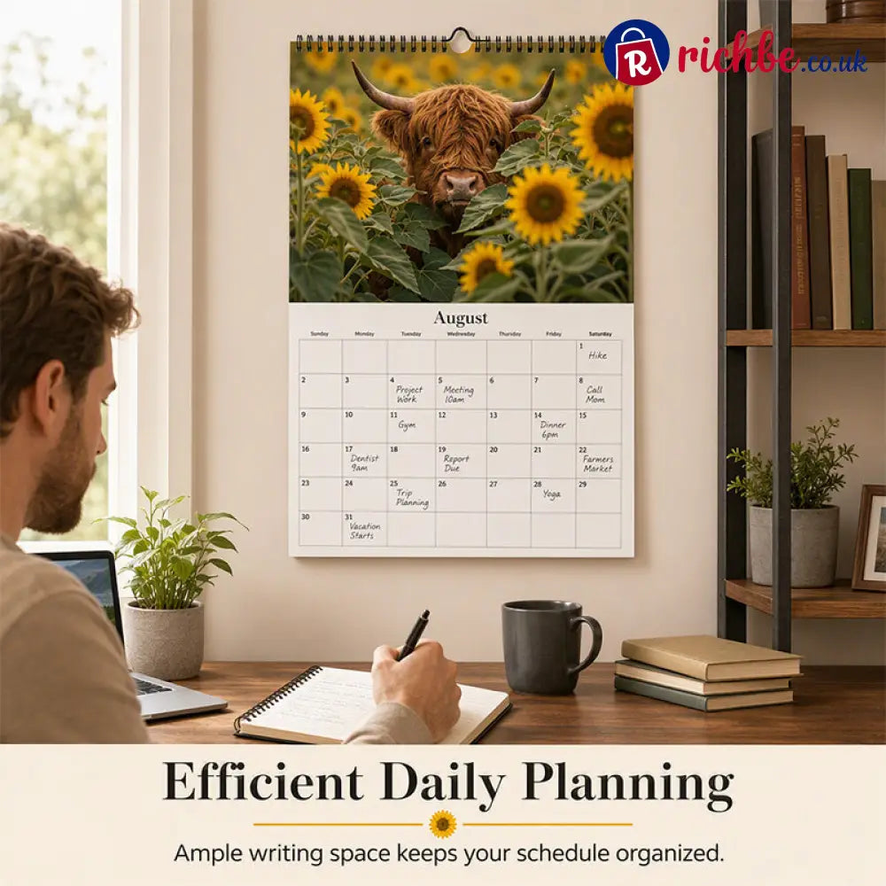 ⏳Limited-time 50% off⏰2027 Highland Cow Wall Calendar🐮📆 - Gifts & Crafts