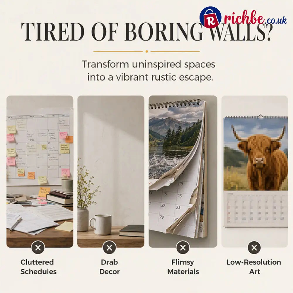 ⏳Limited-time 50% off⏰2027 Highland Cow Wall Calendar🐮📆 - Gifts & Crafts