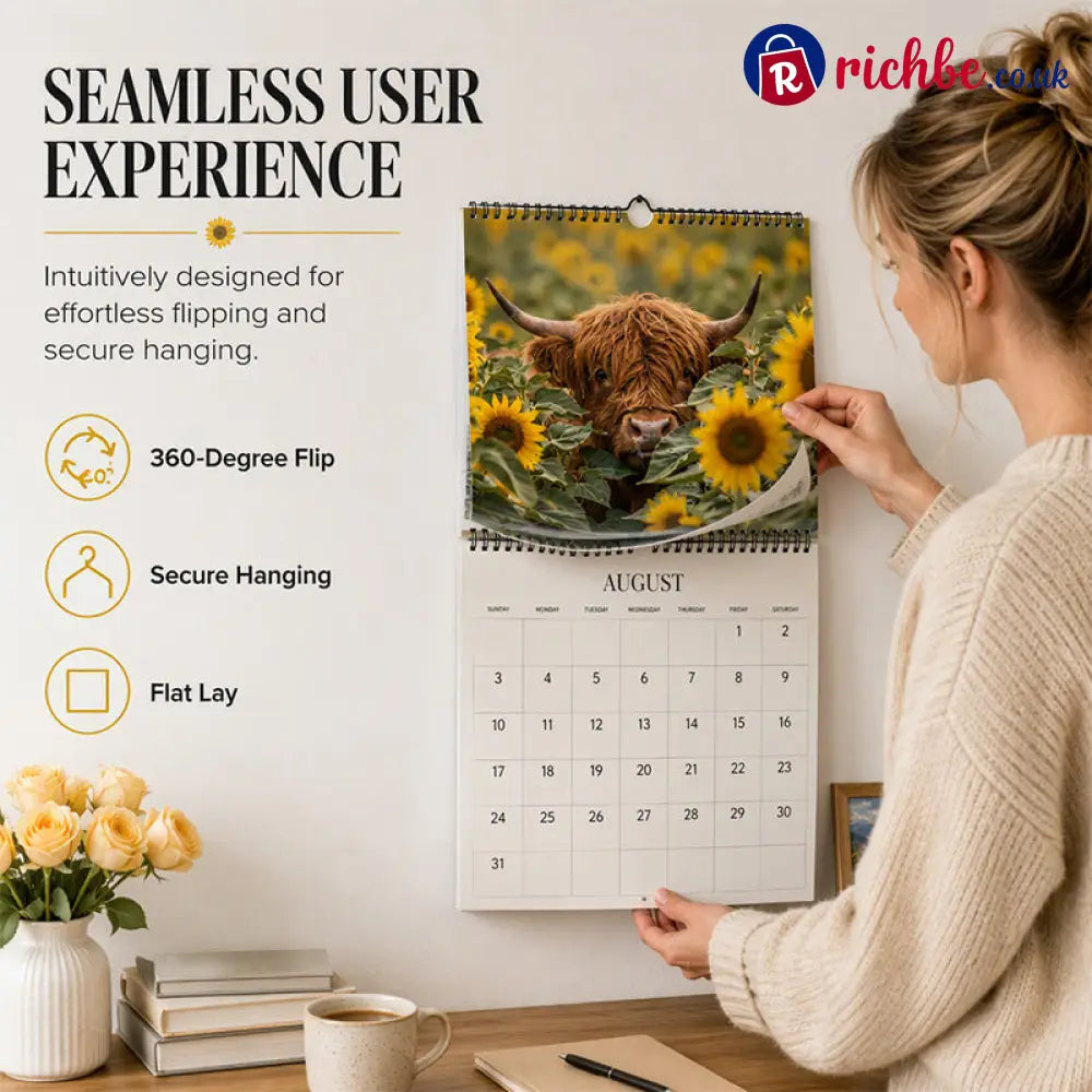 ⏳Limited-time 50% off⏰2027 Highland Cow Wall Calendar🐮📆 - Gifts & Crafts