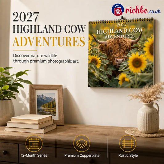 ⏳Limited-time 50% off⏰2027 Highland Cow Wall Calendar🐮📆 - Gifts & Crafts