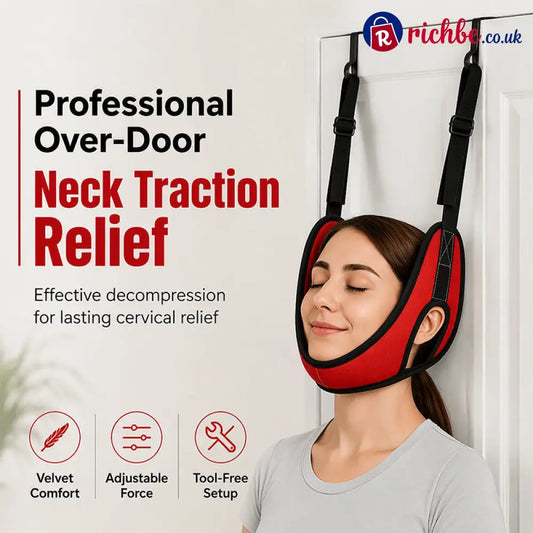 🧘 LIMITED‑TIME 50% OFF! 💆 Over Door Cervical Traction Device for Neck Pain Relief – Easy Setup Gentle Relief