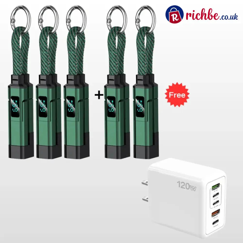 🔥Limited Time SALE 40% OFF🔥4-in-1 Digital Display Keychain Charging Cable