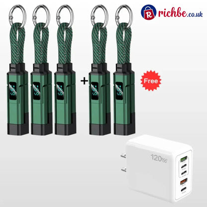 🔥Limited Time SALE 40% OFF🔥4-in-1 Digital Display Keychain Charging Cable