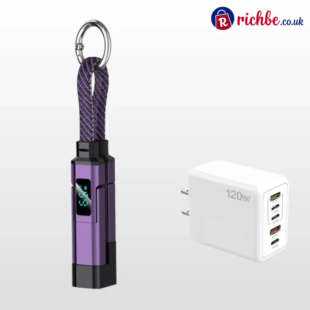 🔥Limited Time SALE 40% OFF🔥4-in-1 Digital Display Keychain Charging Cable