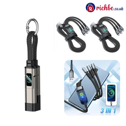 🔥Limited Time SALE 40% OFF🔥4-in-1 Digital Display Keychain Charging Cable