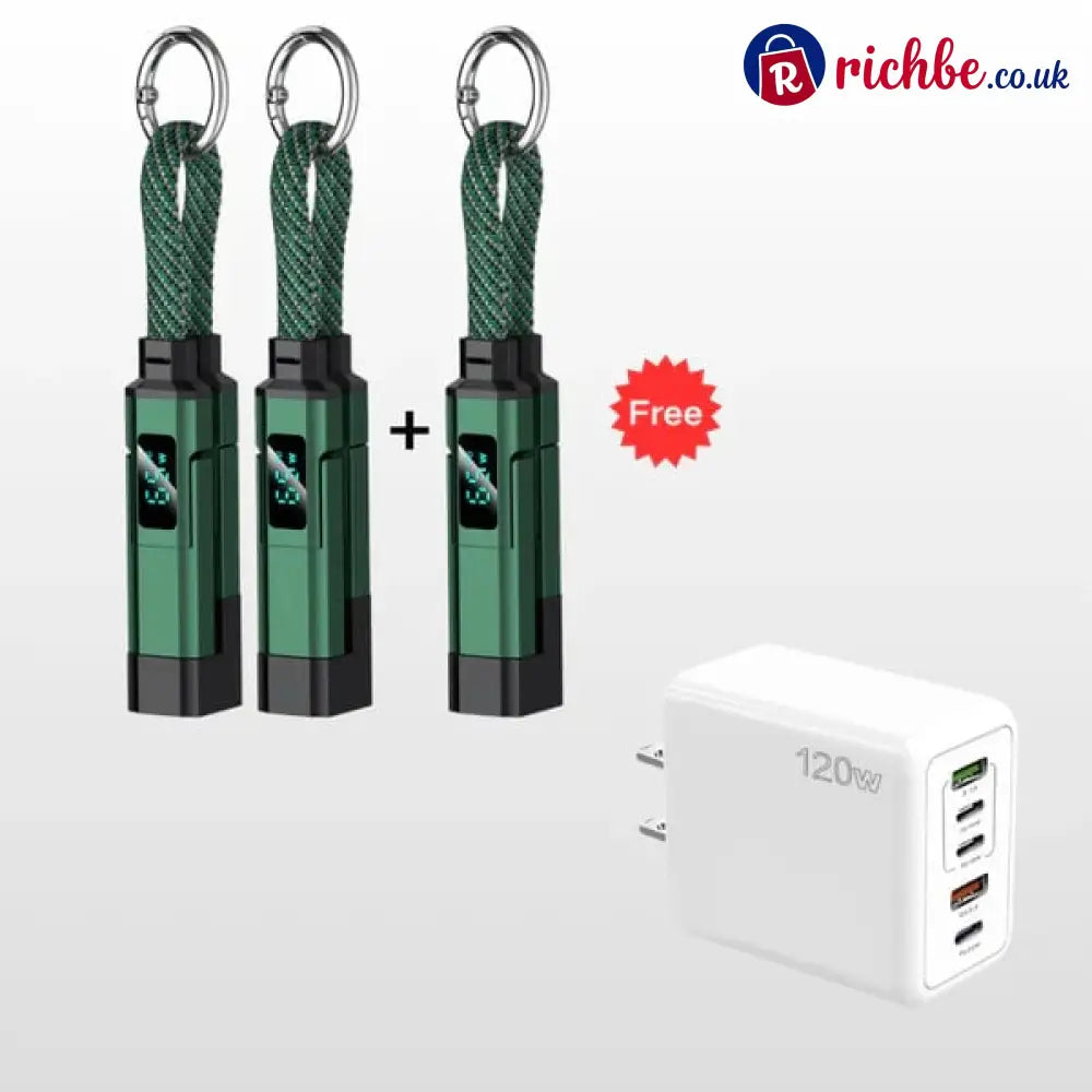 🔥Limited Time SALE 40% OFF🔥4-in-1 Digital Display Keychain Charging Cable