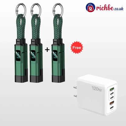 🔥Limited Time SALE 40% OFF🔥4-in-1 Digital Display Keychain Charging Cable