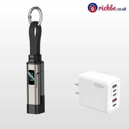 🔥Limited Time SALE 40% OFF🔥4-in-1 Digital Display Keychain Charging Cable