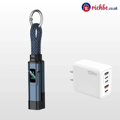 🔥Limited Time SALE 40% OFF🔥4-in-1 Digital Display Keychain Charging Cable