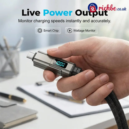 🔥Limited Time SALE 40% OFF🔥4-in-1 Digital Display Keychain Charging Cable