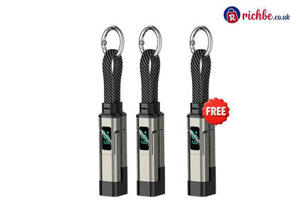 🔥Limited Time SALE 40% OFF🔥4-in-1 Digital Display Keychain Charging Cable - 🔥Black / 🎁🎁Buy 2 Get 1 Free(3PC)