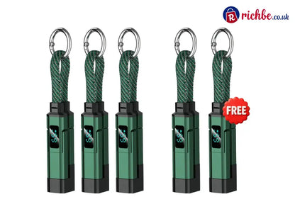 🔥Limited Time SALE 40% OFF🔥4-in-1 Digital Display Keychain Charging Cable - Green / 💥⌛Buy 3 Get 2 Free(5PC)🚀