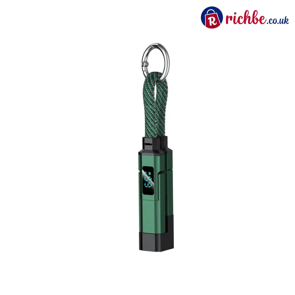 🔥Limited Time SALE 40% OFF🔥4-in-1 Digital Display Keychain Charging Cable - Green / Buy 1