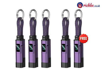 🔥Limited Time SALE 40% OFF🔥4-in-1 Digital Display Keychain Charging Cable - 🔥Purple / 💥⌛Buy 3 Get 2 Free(5PC)🚀