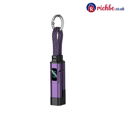 🔥Limited Time SALE 40% OFF🔥4-in-1 Digital Display Keychain Charging Cable - 🔥Purple / Buy 1