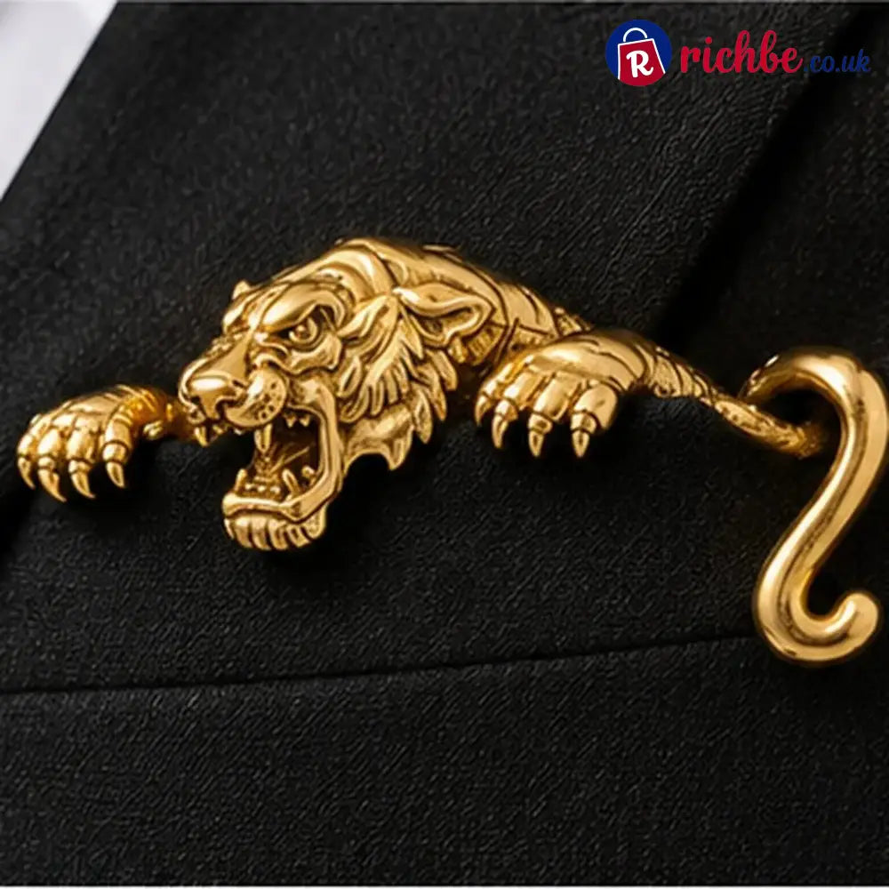 ✨ Luxury Sculpted Animal Brooch – Premium Statement Piece for Suits & Blazers - Tiger / Gilded Bronze