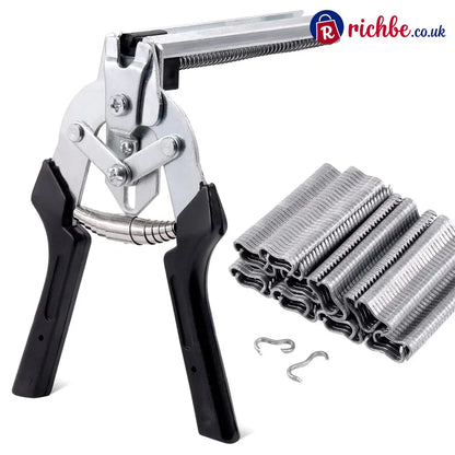 M-Type Hog Ring Pliers Kit – Semi-Automatic Spring-Loaded Fence & Cage Repair Tool