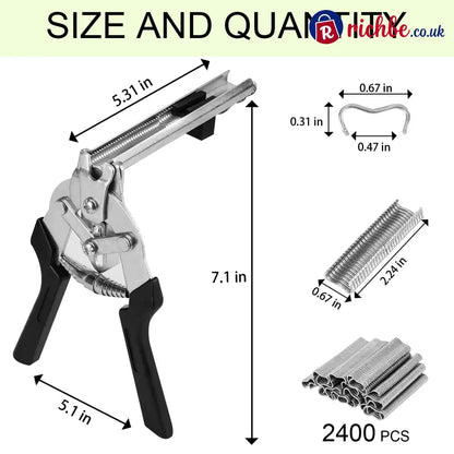M-Type Hog Ring Pliers Kit – Semi-Automatic Spring-Loaded Fence & Cage Repair Tool