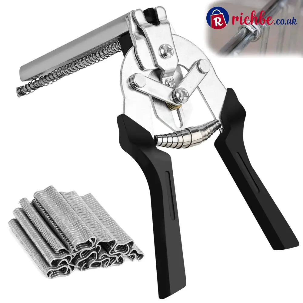 M-Type Hog Ring Pliers Kit – Semi-Automatic Spring-Loaded Fence & Cage Repair Tool - BUY 1 / Pliers + 600pcs M Clips🔥