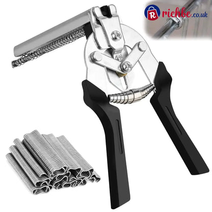 M-Type Hog Ring Pliers Kit – Semi-Automatic Spring-Loaded Fence & Cage Repair Tool - BUY 1 / Pliers + 600pcs M Clips🔥