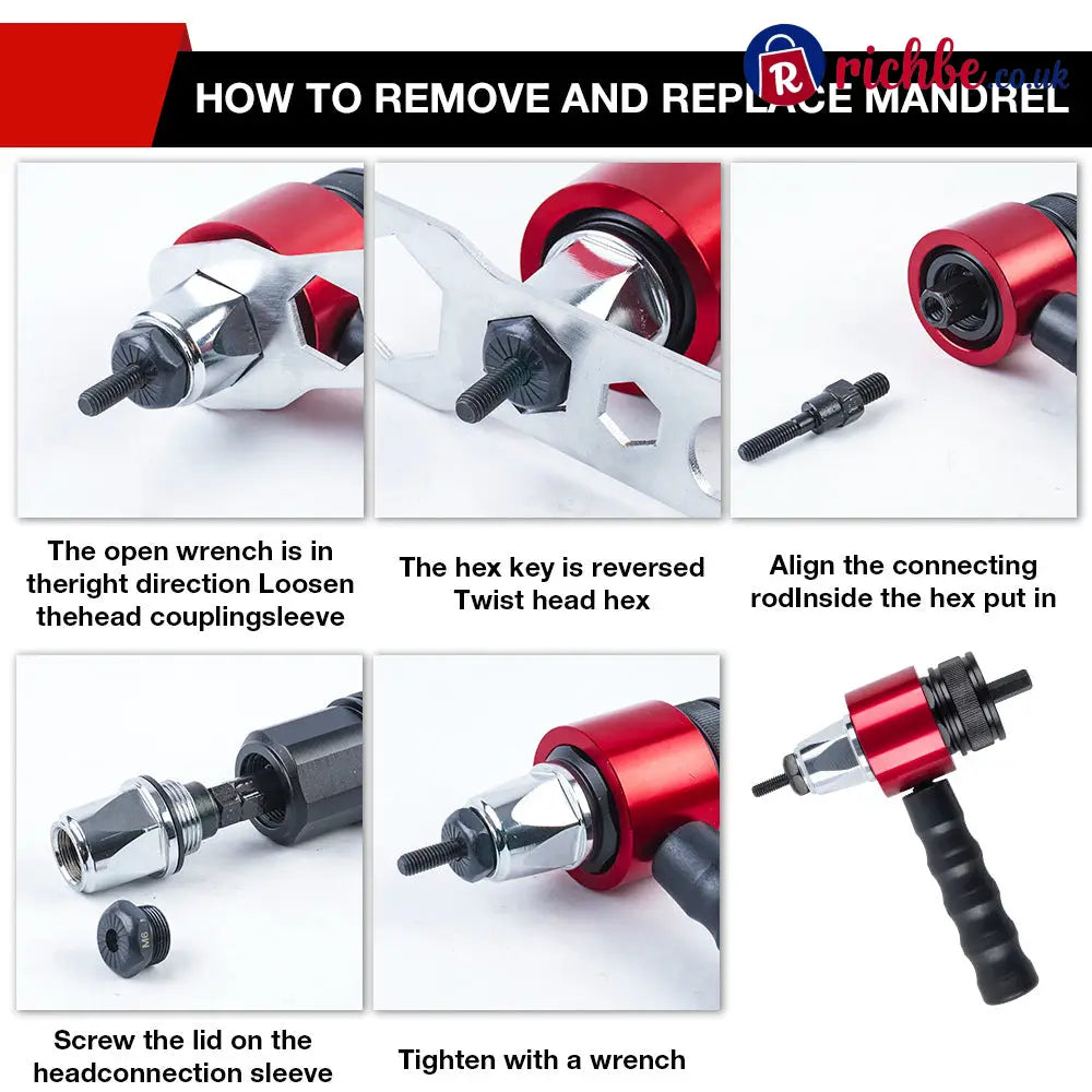 M3-M8 Electric Rivet Gun Adapter Kit