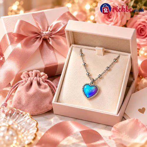 💖 Magic Color-Changing Heart Necklace – Temperature-Sensitive Mood Pendant A Unique Romantic Gift for Her - color