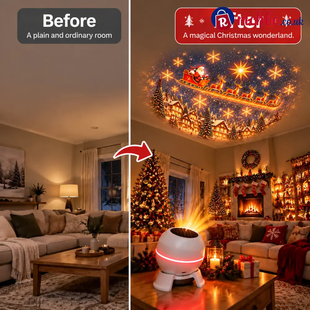 🔥🎄 Magical Christmas Projection Night Light – Transform Any Room Into A Holiday Wonderland