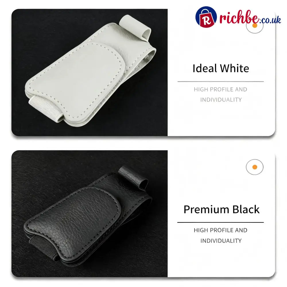 Magnetic Car Sun Visor Sunglasses Holder – Leather Glasses Clip & Multi-Function Storage Organizer