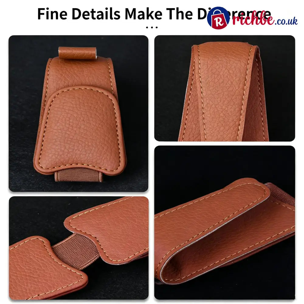 Magnetic Car Sun Visor Sunglasses Holder – Leather Glasses Clip & Multi-Function Storage Organizer