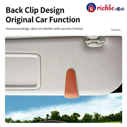 Magnetic Car Sun Visor Sunglasses Holder – Leather Glasses Clip & Multi-Function Storage Organizer