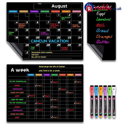 Magnetic Family Planner – Monthly Weekly and Daily Schedule - Black G - Planners