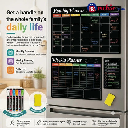 Magnetic Family Planner – Monthly Weekly and Daily Schedule - Planners