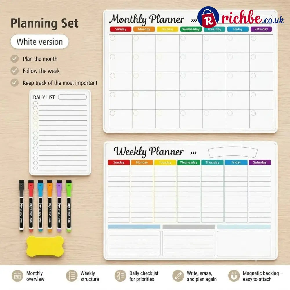 Magnetic Family Planner – Monthly Weekly and Daily Schedule - Planners