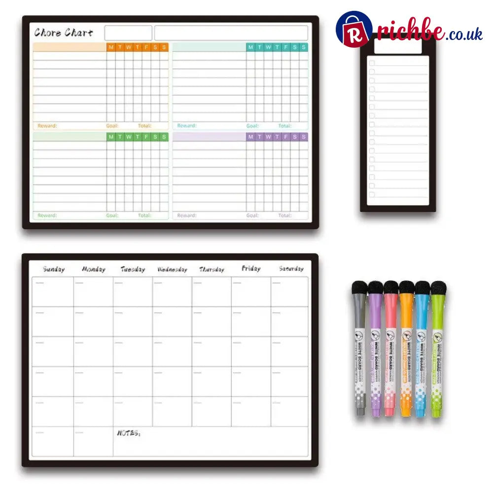 Magnetic Family Planner – Monthly Weekly and Daily Schedule - White A - Planners
