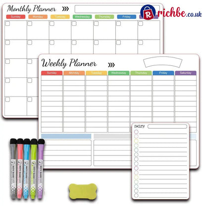 Magnetic Family Planner – Monthly Weekly and Daily Schedule - White D - Planners
